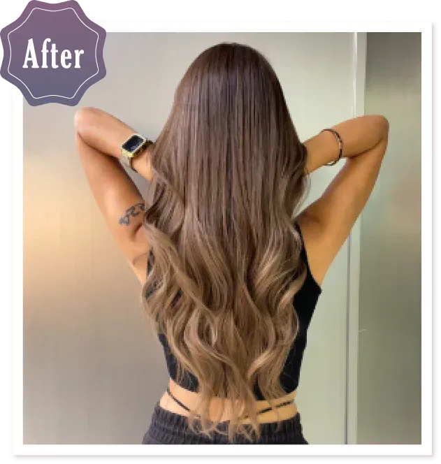 ぎらつかず、肌馴染みのいいハイトーンバレイヤージュ